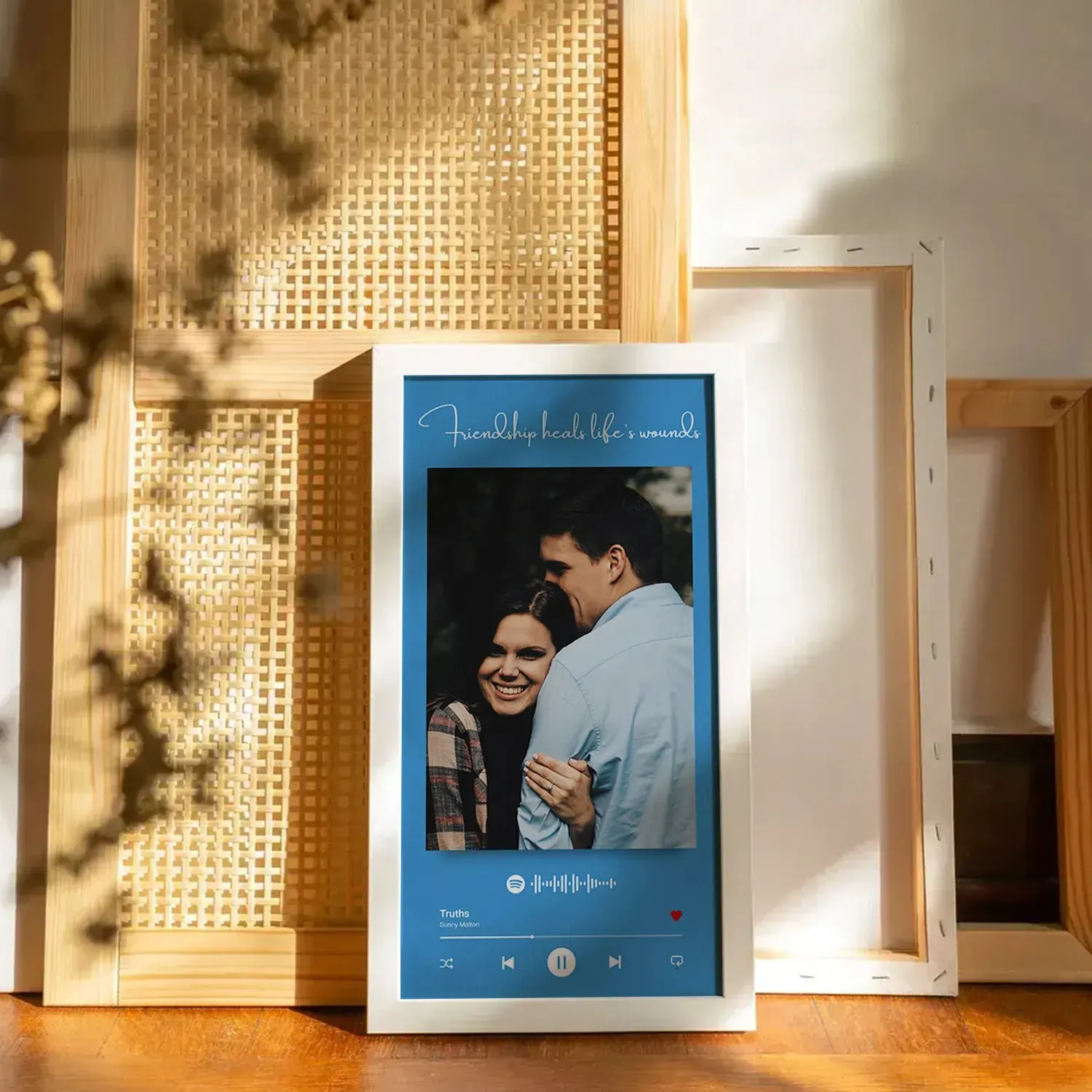 Blue Color Backdrop Spotify Picture Frame