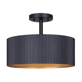 Canarm ISF1119A02BK REXTON Black and Gold Semi-Flush Mount Light