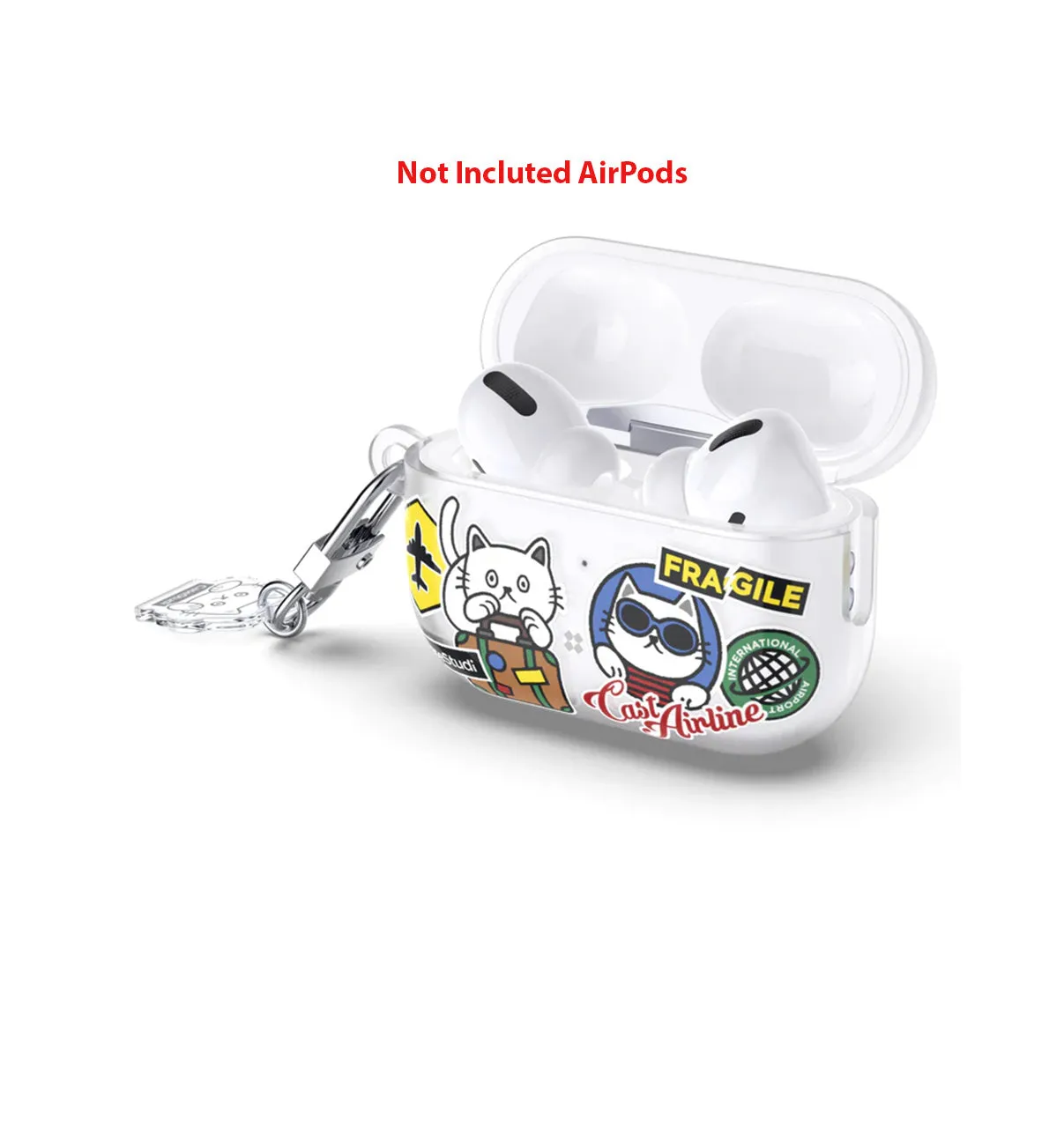 Case Studi Airpods Travel Cat Case for AirPods Pro 2 (Matte Clear)