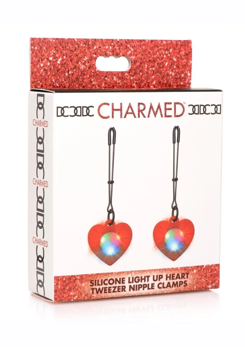 Charmed Silicone Light-Up Heart Tweezer Nipple Clamps