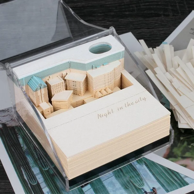 City Buildings 3D Note Pad - Real Estate Marketing Gifts - Customized 3D Note Pads For Business Gifting - Corporate Gifts - Omoshiroi Block