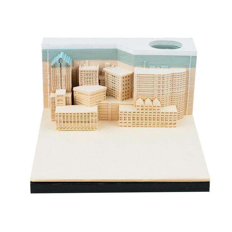 City Buildings 3D Note Pad - Real Estate Marketing Gifts - Customized 3D Note Pads For Business Gifting - Corporate Gifts - Omoshiroi Block
