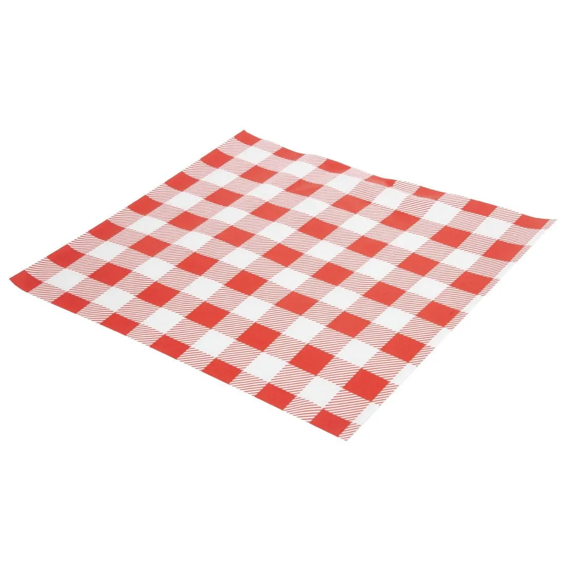 CL657 Greaseproof Paper Sheets Red Gingham 250 x 250mm (Pack of 200)