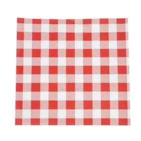 CL657 Greaseproof Paper Sheets Red Gingham 250 x 250mm (Pack of 200)