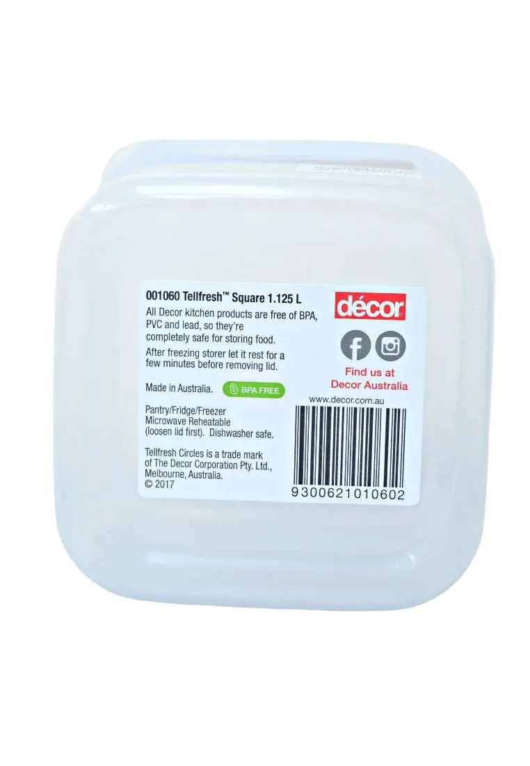 Decor Tellfresh Square Food Storage 1.1L