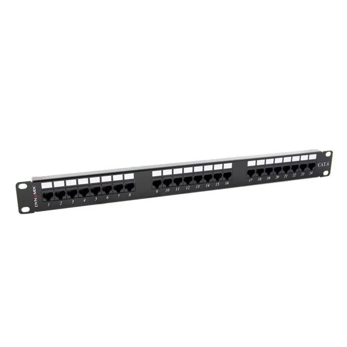 DYNAMIX 24 Port 19'' Cat6 UTP Patch Panel, T568A & T568B Wiring. 1RU. 110x Terminations