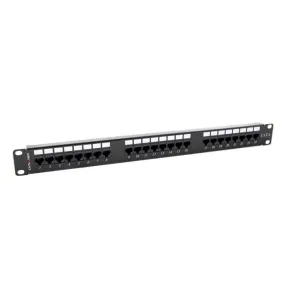 DYNAMIX 24 Port 19'' Cat6 UTP Patch Panel, T568A & T568B Wiring. 1RU. 110x Terminations