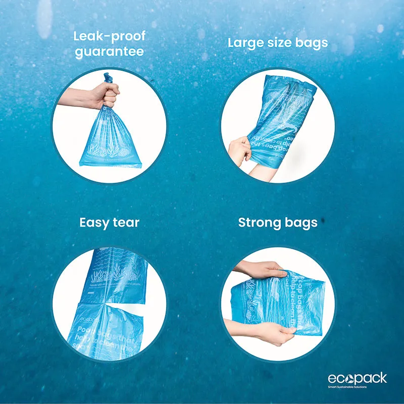 Ecopack Recycled Plastic Dog Poop Bags (3 Boxes/270 Bags)