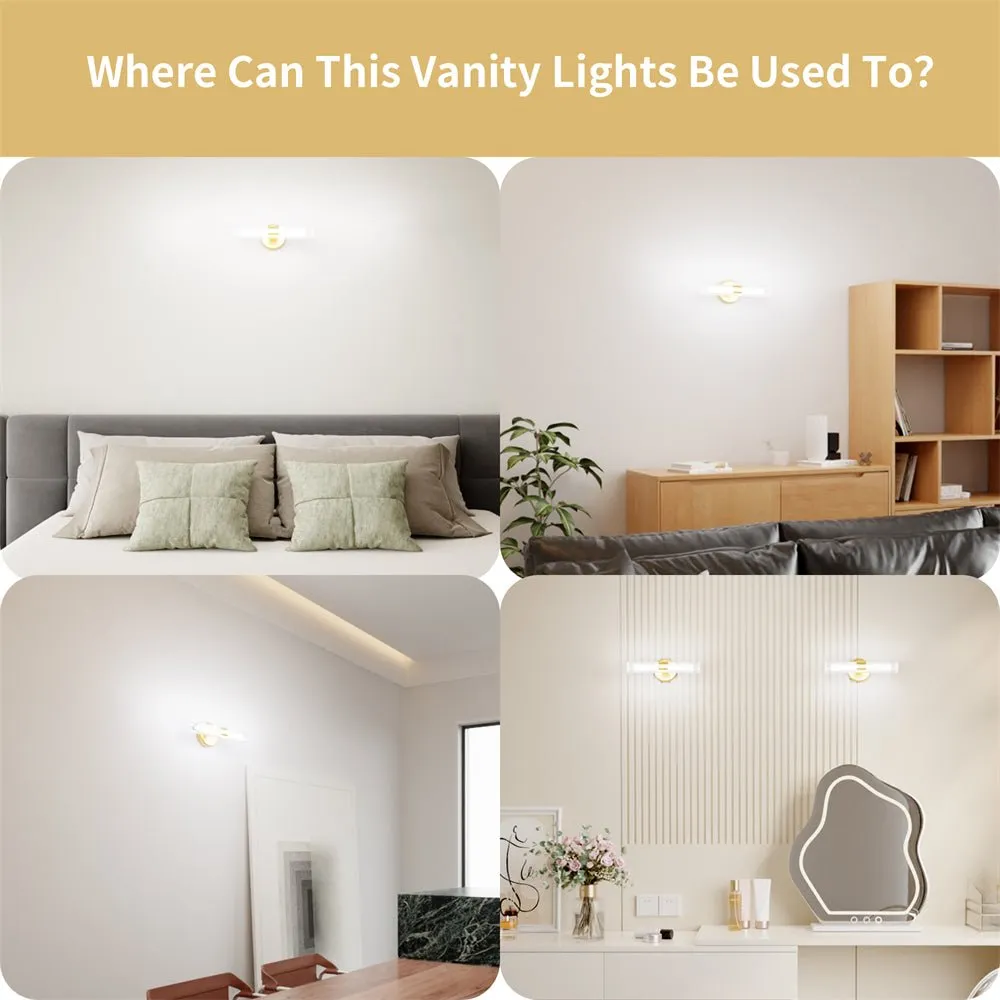 ExBrite 13.78" LED Vanity Light - Dimmable and Color Temperature Adjustable Bathroom Lighting Fixture