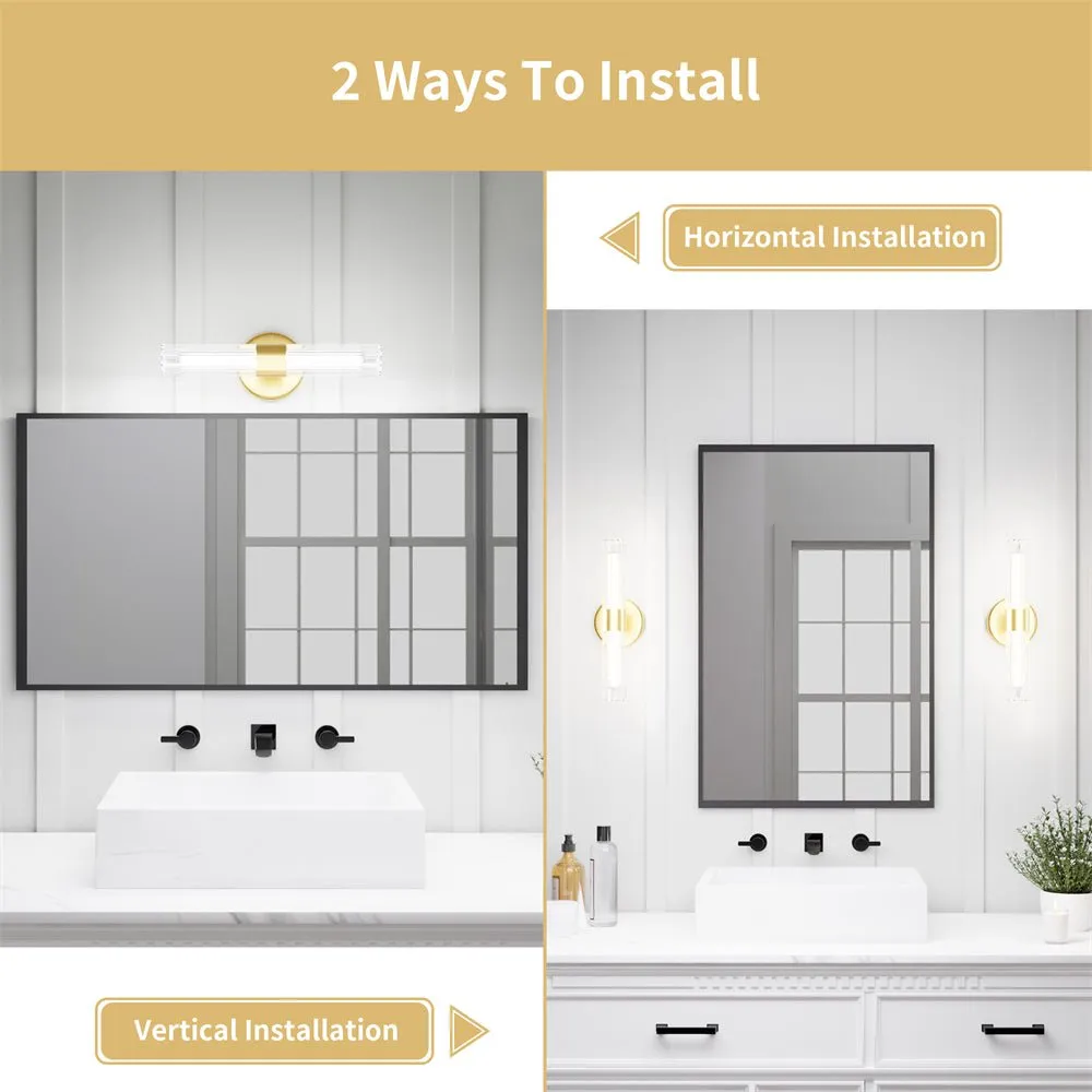 ExBrite 13.78" LED Vanity Light - Dimmable and Color Temperature Adjustable Bathroom Lighting Fixture