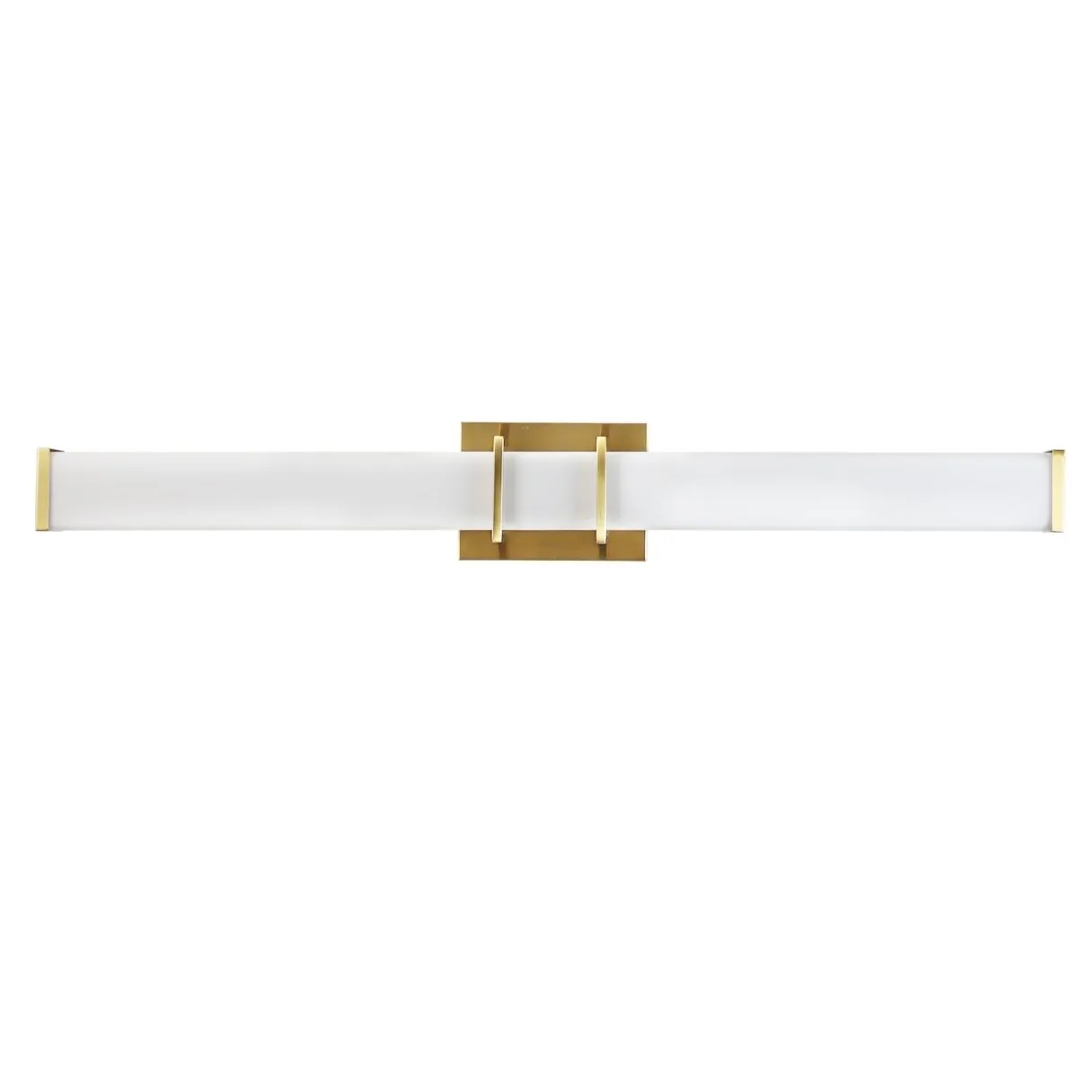 ExBrite 31.5" Sleek LED Vanity Light with Glass Shade, Tri-Color Temperature and Stepless Dimming,  ETL-Certified, Gold
