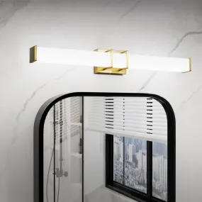 ExBrite 31.5" Sleek LED Vanity Light with Glass Shade, Tri-Color Temperature and Stepless Dimming,  ETL-Certified, Gold