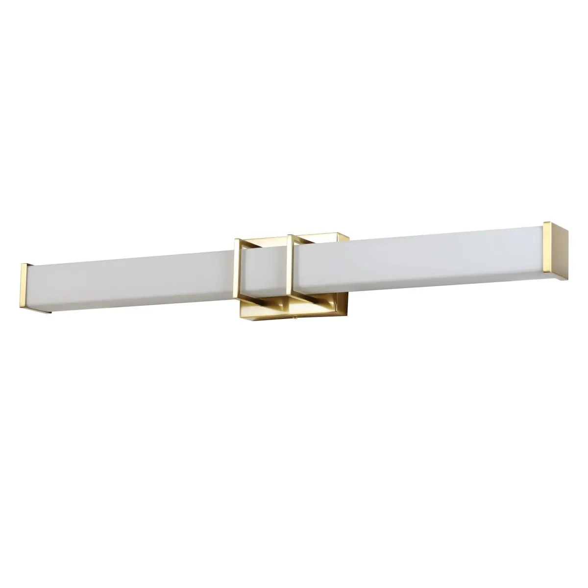 ExBrite 31.5" Sleek LED Vanity Light with Glass Shade, Tri-Color Temperature and Stepless Dimming,  ETL-Certified, Gold