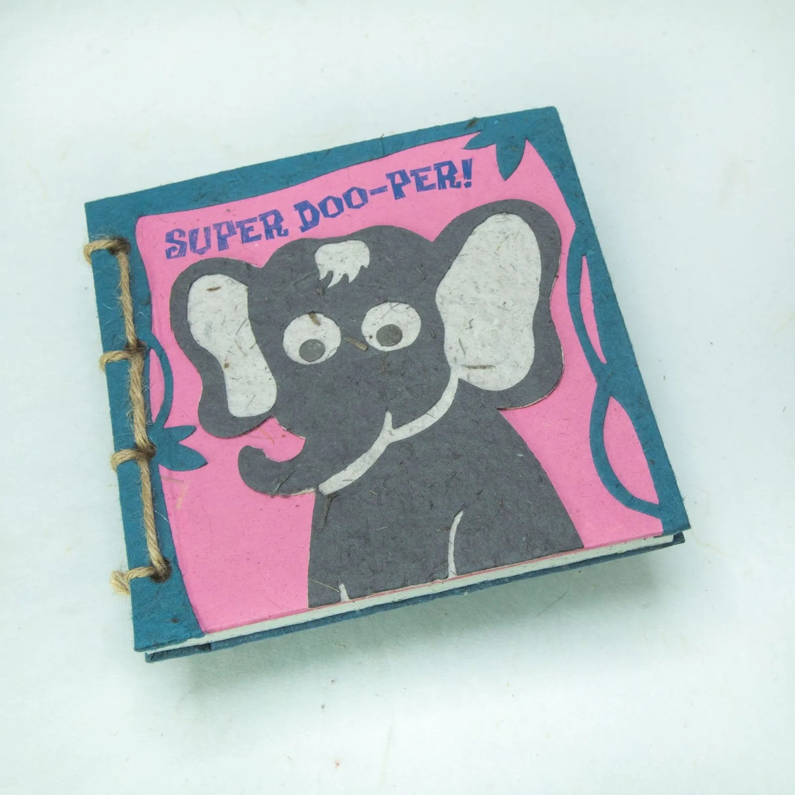 Faces At The Zoo - Elephant “Super Doo-per!" - Twine Eco-friendly Journal and Scratch Pad Set