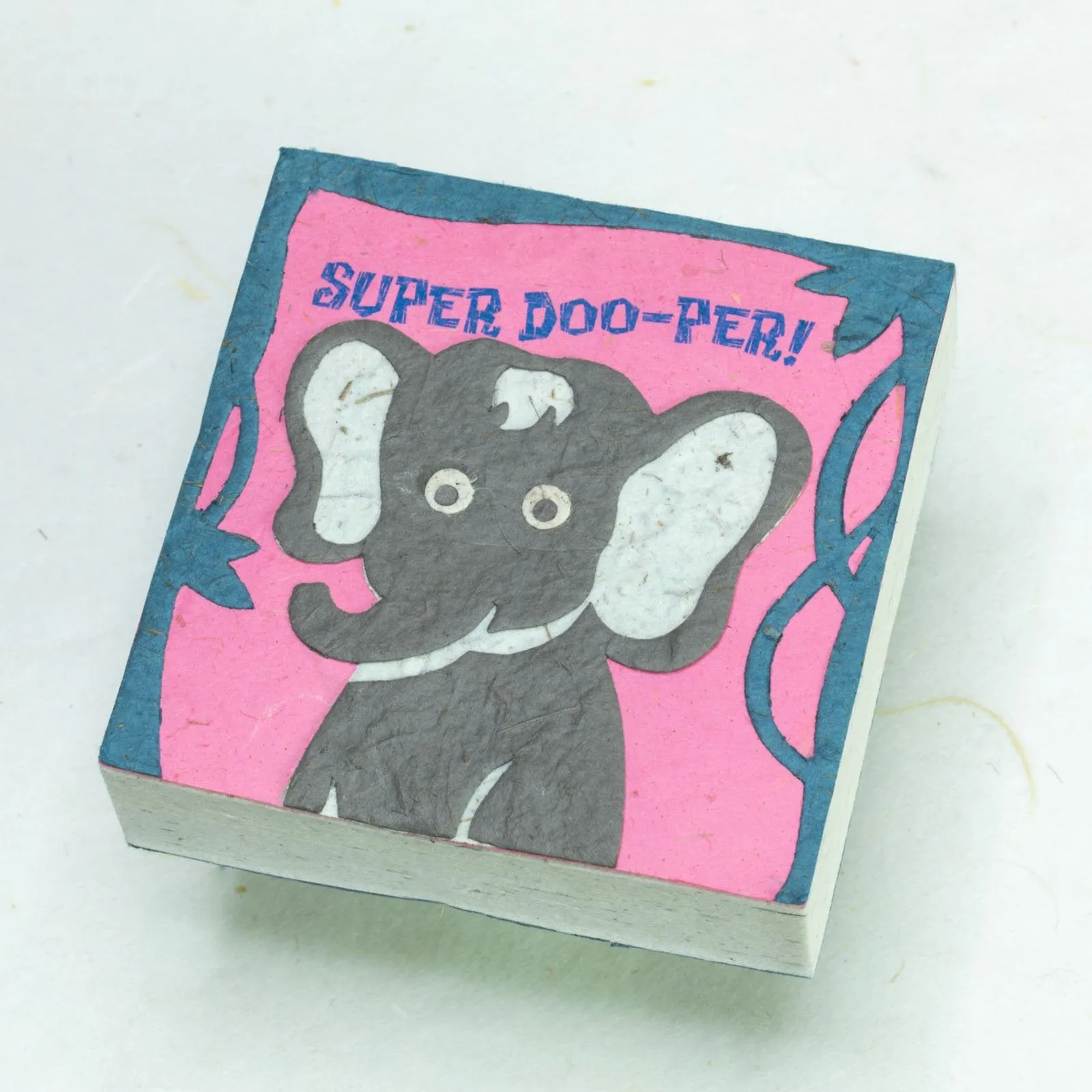 Faces At The Zoo - Elephant “Super Doo-per!" - Twine Eco-friendly Journal and Scratch Pad Set