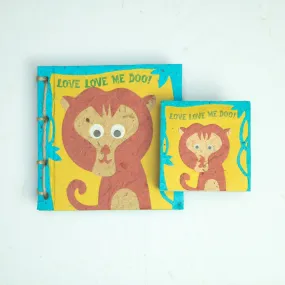 Faces At The Zoo - Monkey "Love Love Me DOO!" - Twine Eco-friendly Journal and Scratch Pad Set