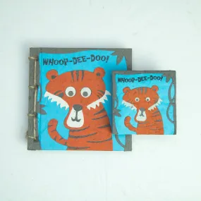 Faces At The Zoo - Tiger "Whoop Dee Doo!" - Twine Eco-friendly Journal and Scratch Pad Set