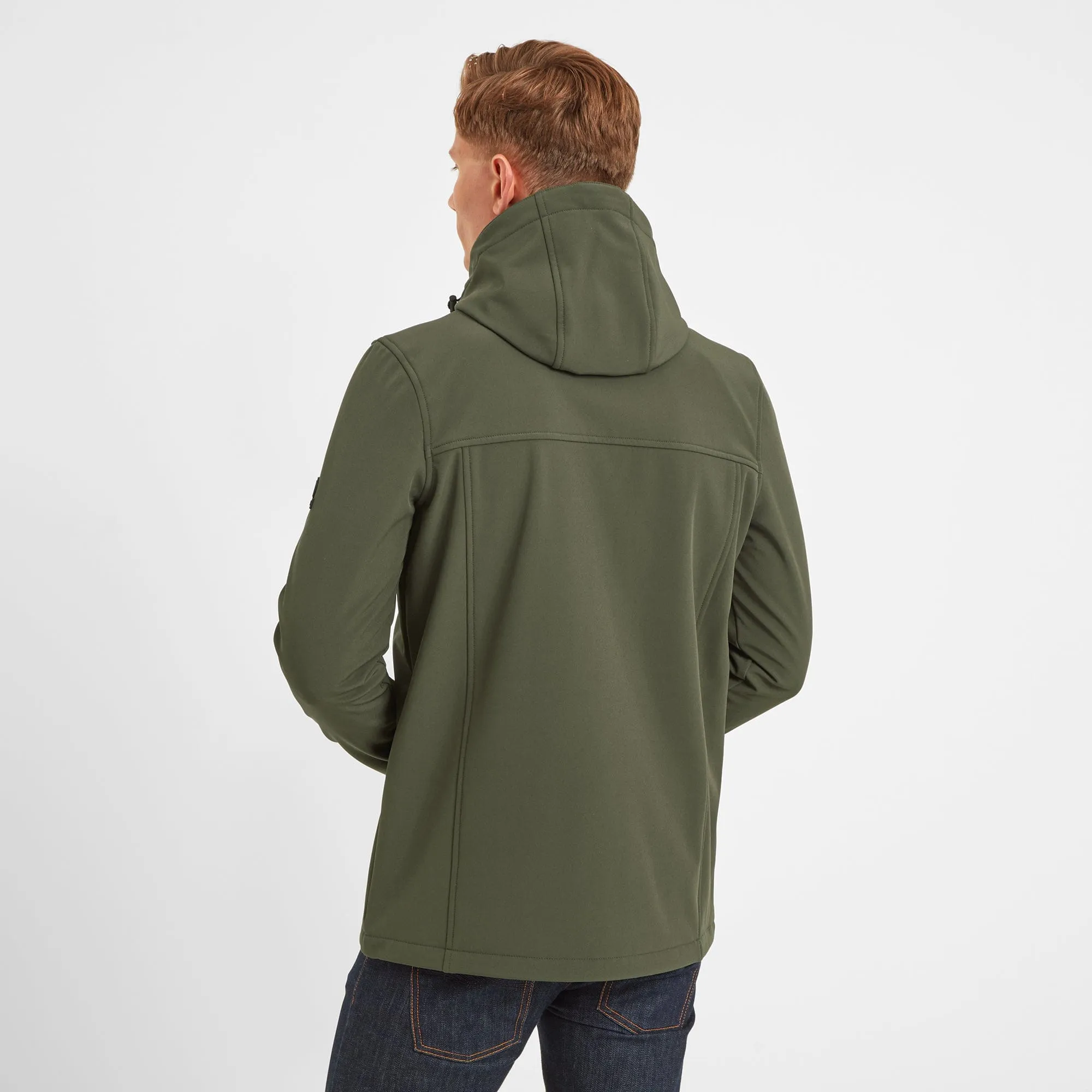 Feizor Mens Shower Resistant Softshell Hooded Jacket - Moss
