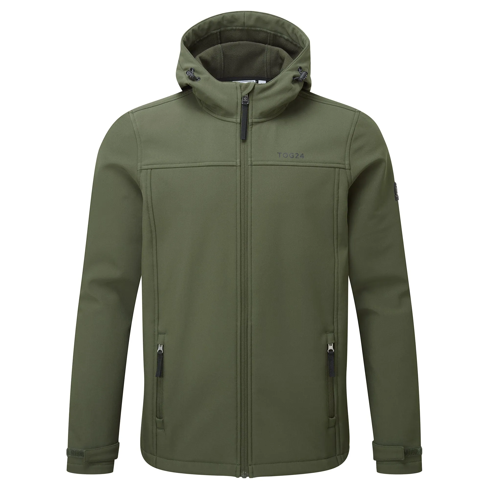 Feizor Mens Shower Resistant Softshell Hooded Jacket - Moss