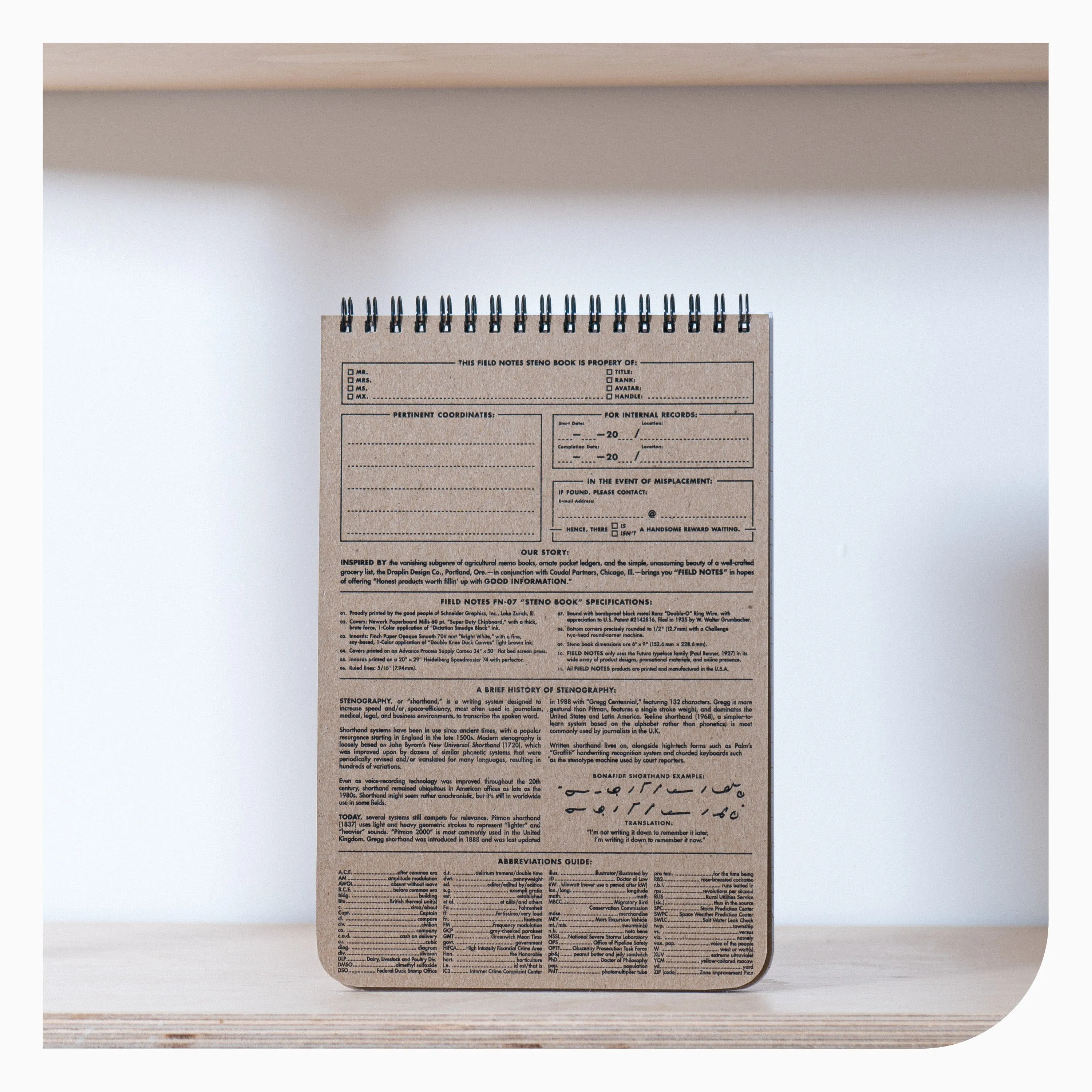 Field Notes 80 Page Steno Book (Gregg-Ruled)
