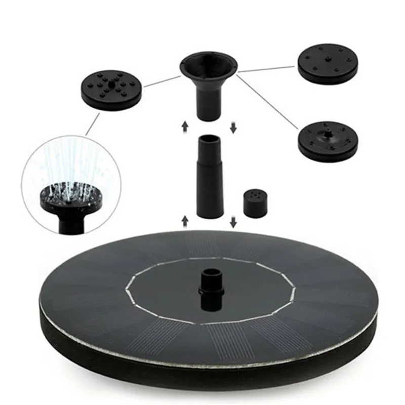 Floating Solar Panel Water Fountain For Garden