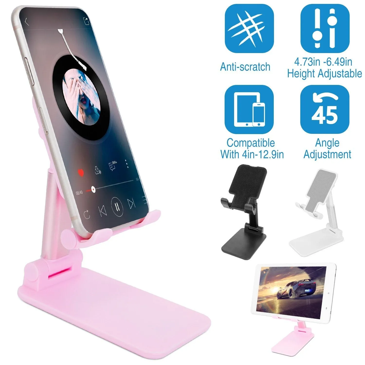 Foldable Desktop Phone Stand Angle Height Adjustable Holder