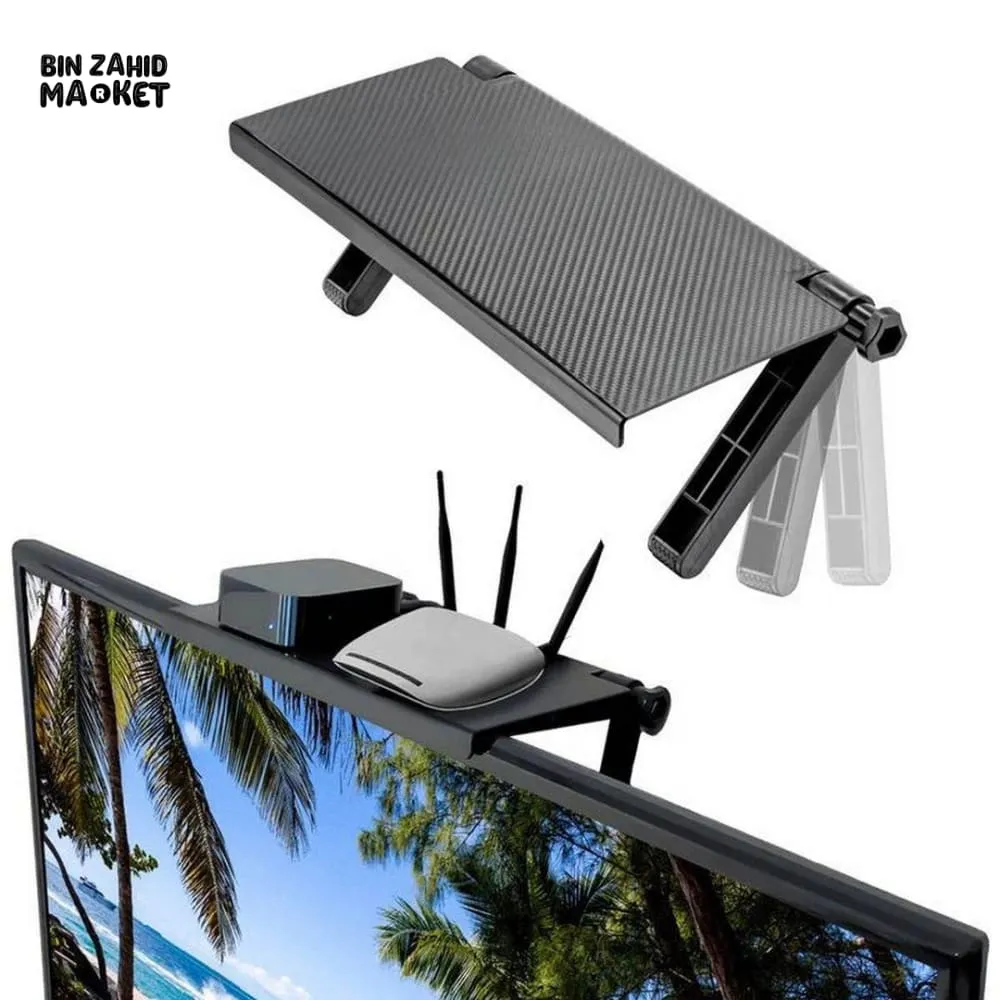 FOLDABLE TELEVISION TOP STOARGE SHELF
