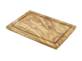 Genware OWSBS Olive Wood Serving Board W/ Groove 30 x 20cm /-