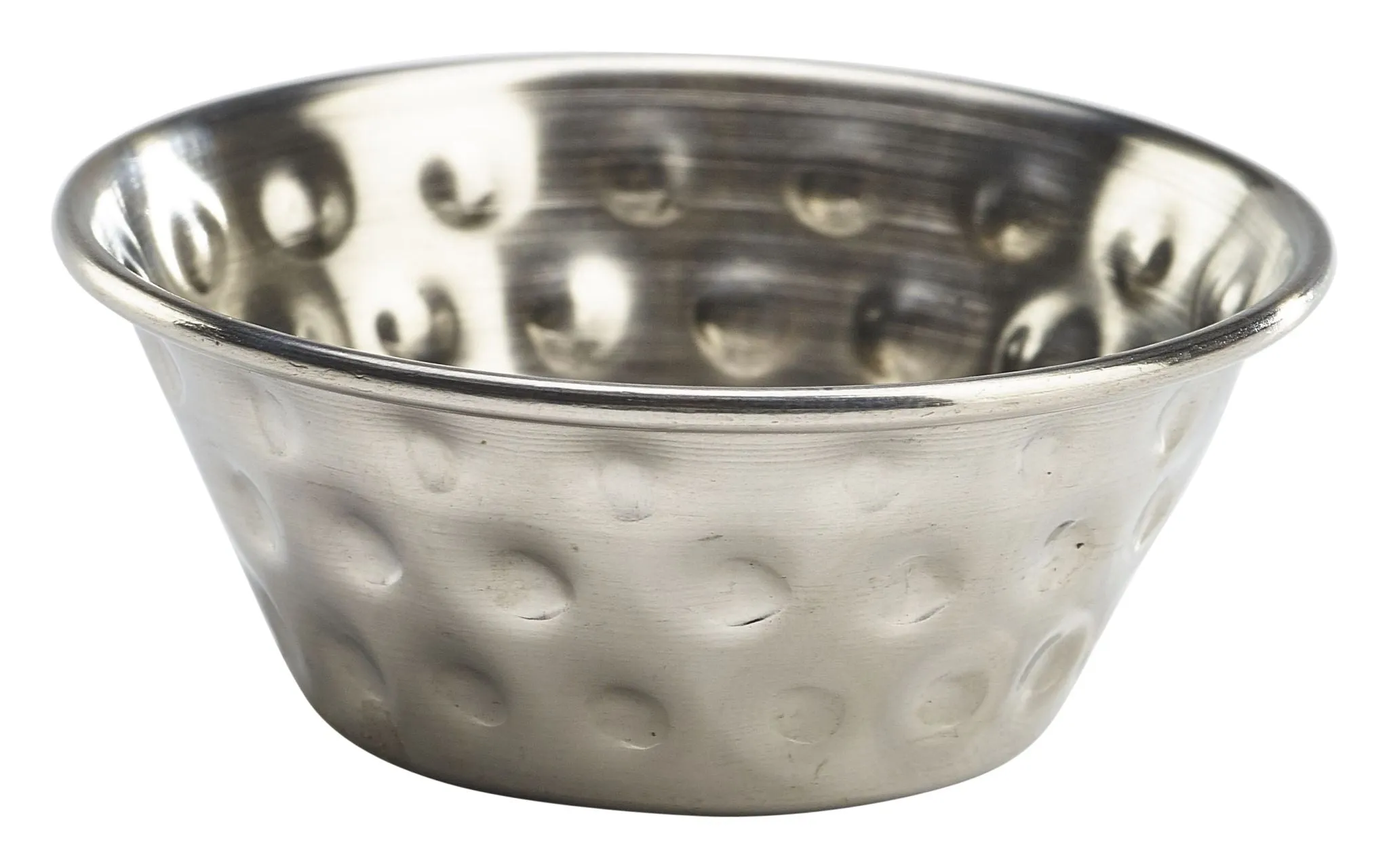 Genware RAMSTH115 1.5oz Stainless Steel Hammered Ramekin - Pack of 24