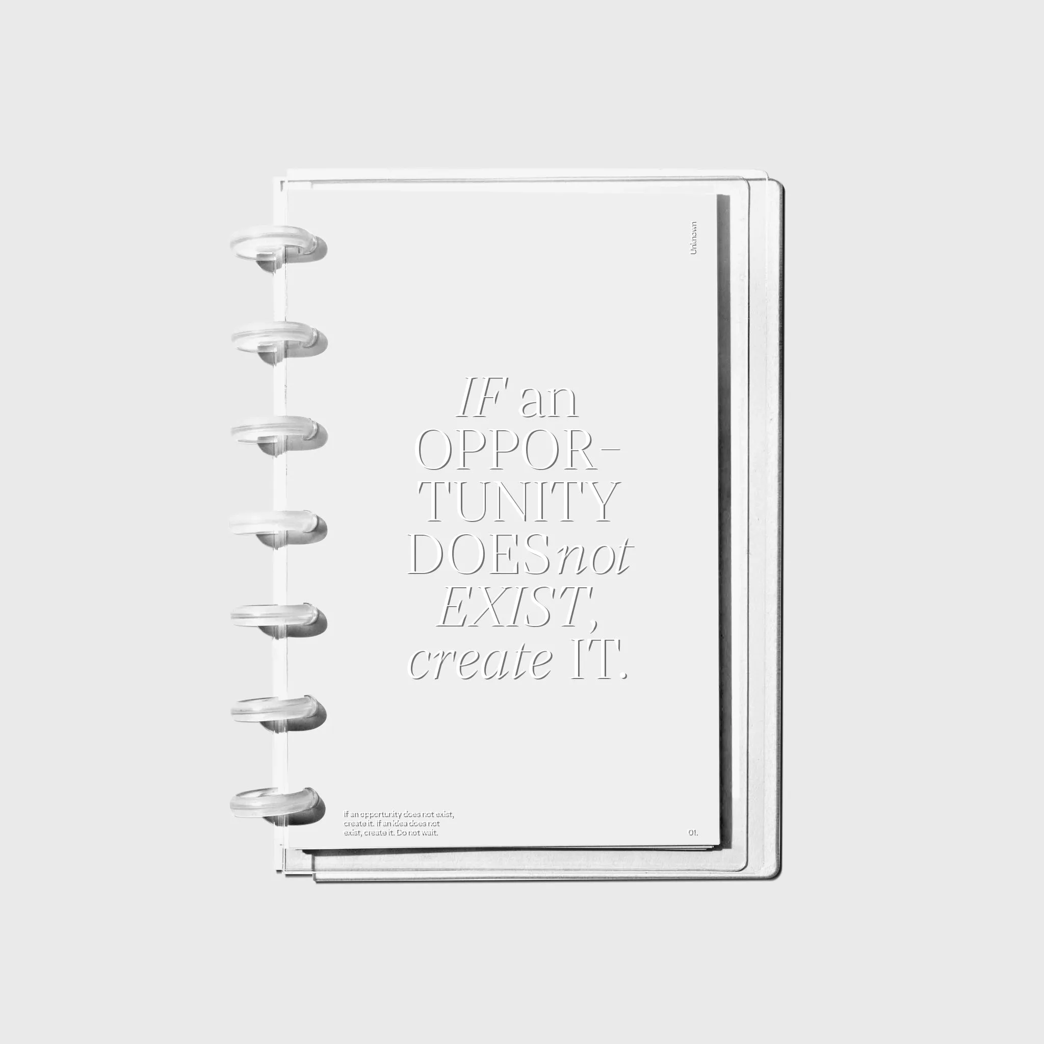 Glass Plastic Discbound Notebook Cover | Opportunity | HP Mini