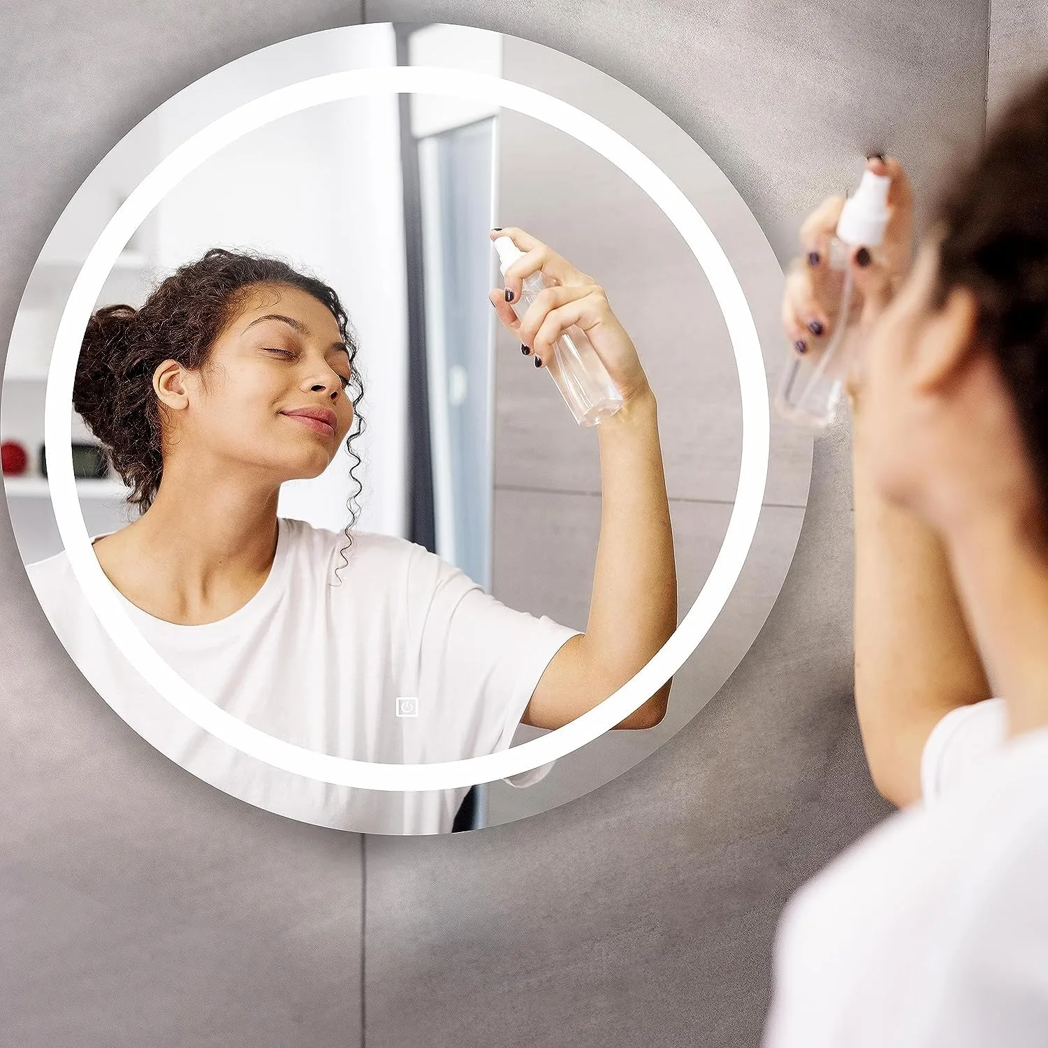 GLASSIFY Led Mirror for Bathroom with 3 in 1 Led Light (WAM, White & Warm White) | Wash Basin Mirror for Wall (24 x 24 Inch)