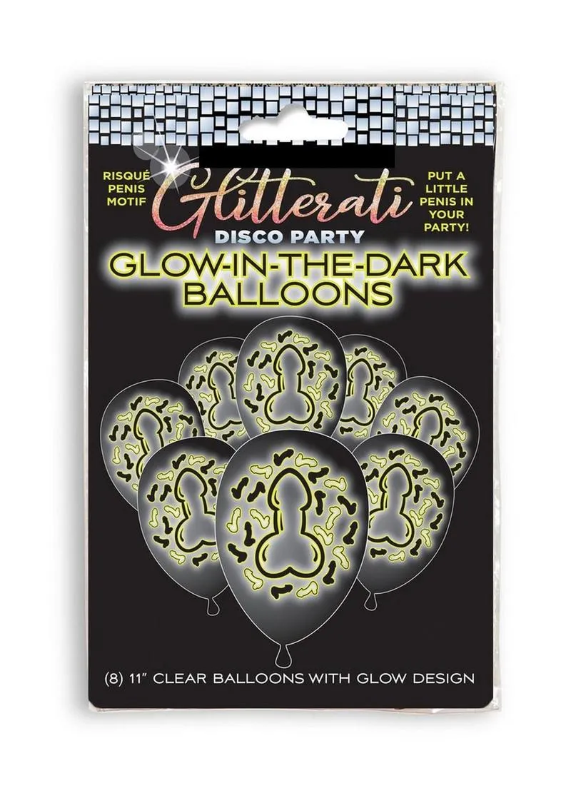 Glitterati Penis Glow In The Dark Ballons