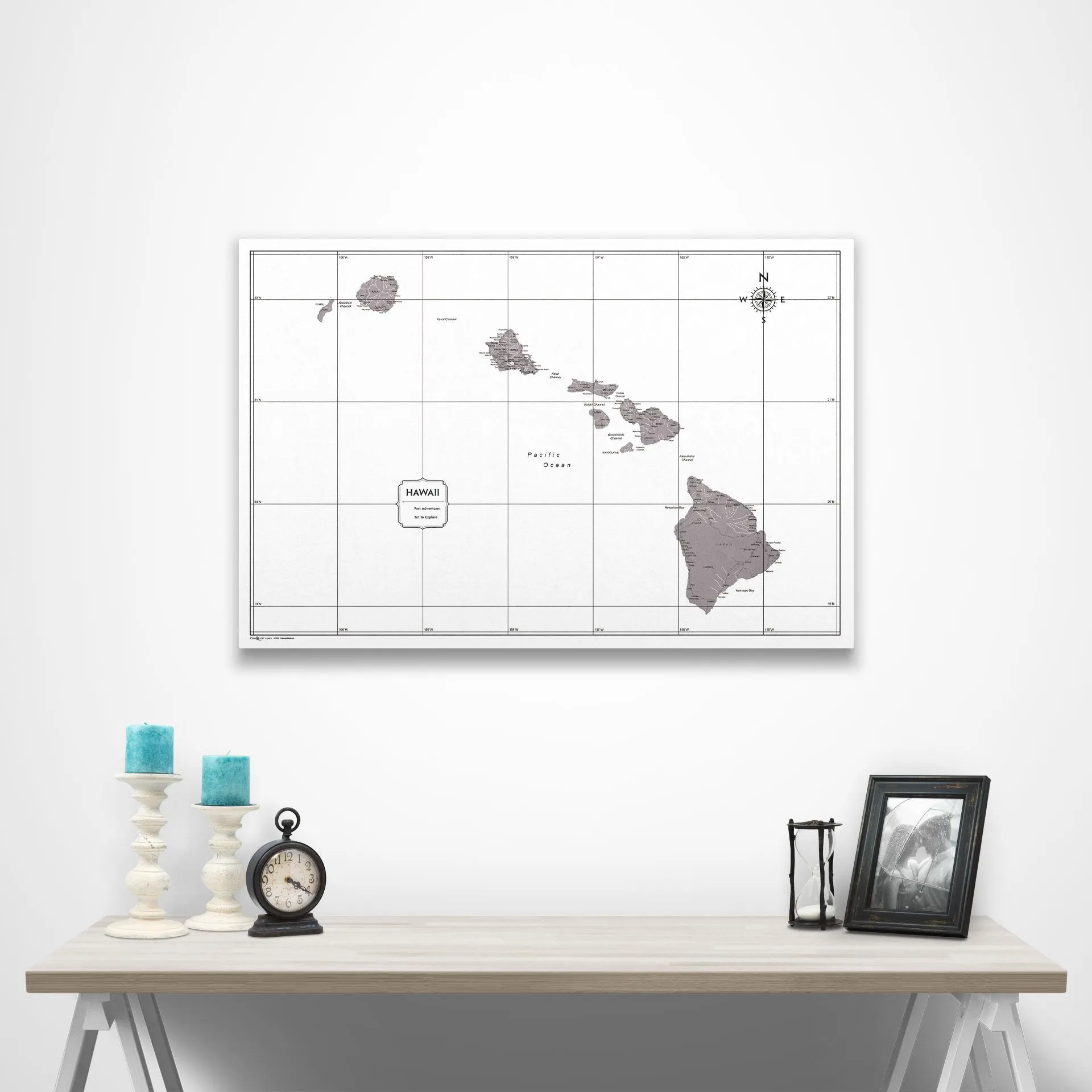 Hawaii Map Poster - Dark Brown Color Splash