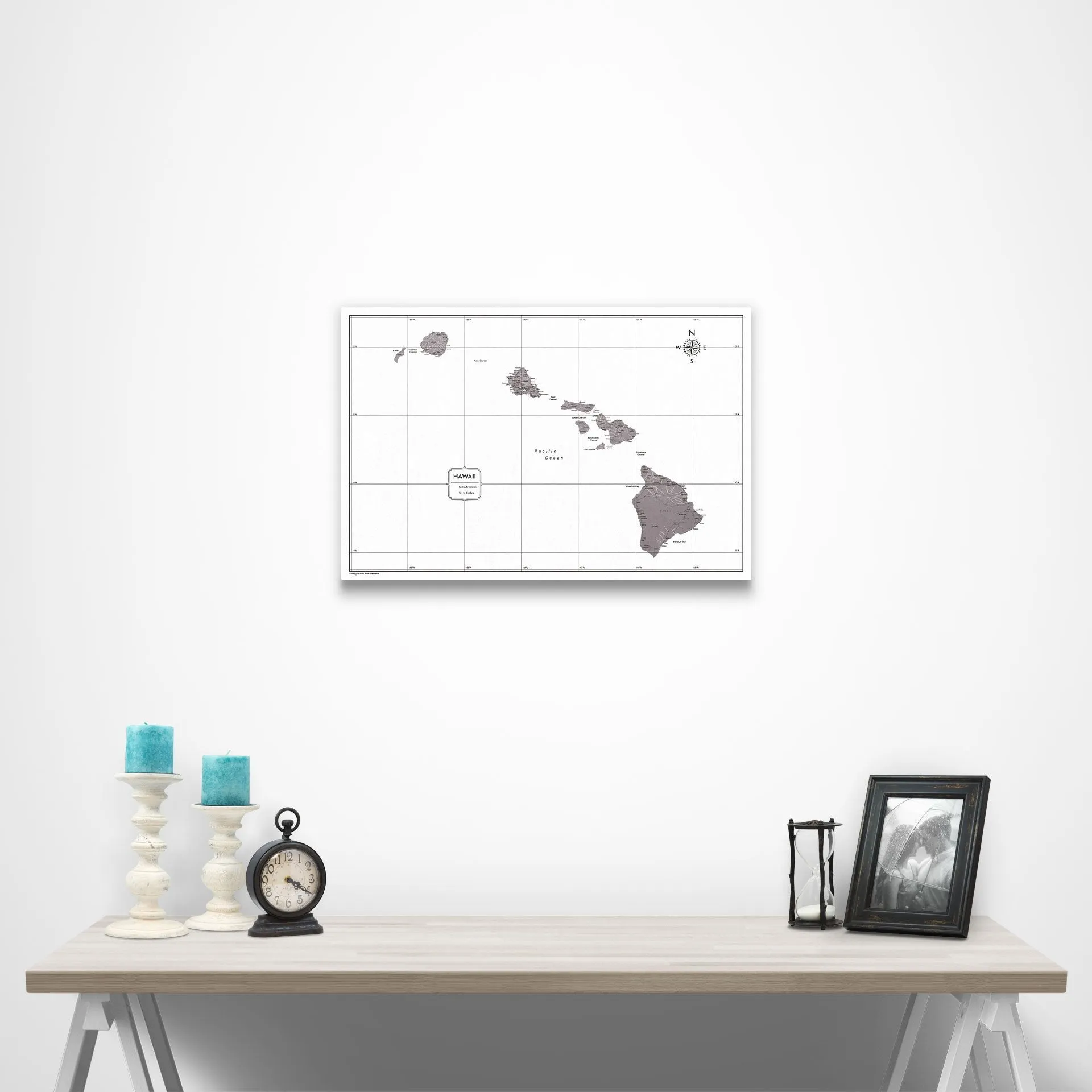 Hawaii Map Poster - Dark Brown Color Splash
