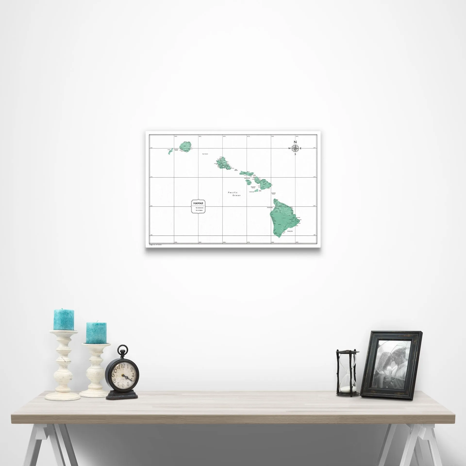 Hawaii Map Poster - Green Color Splash