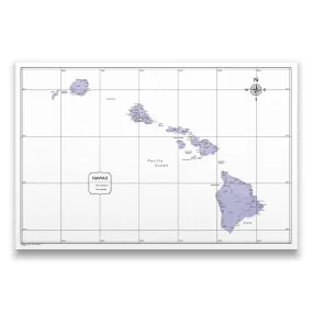 Hawaii Map Poster - Purple Color Splash