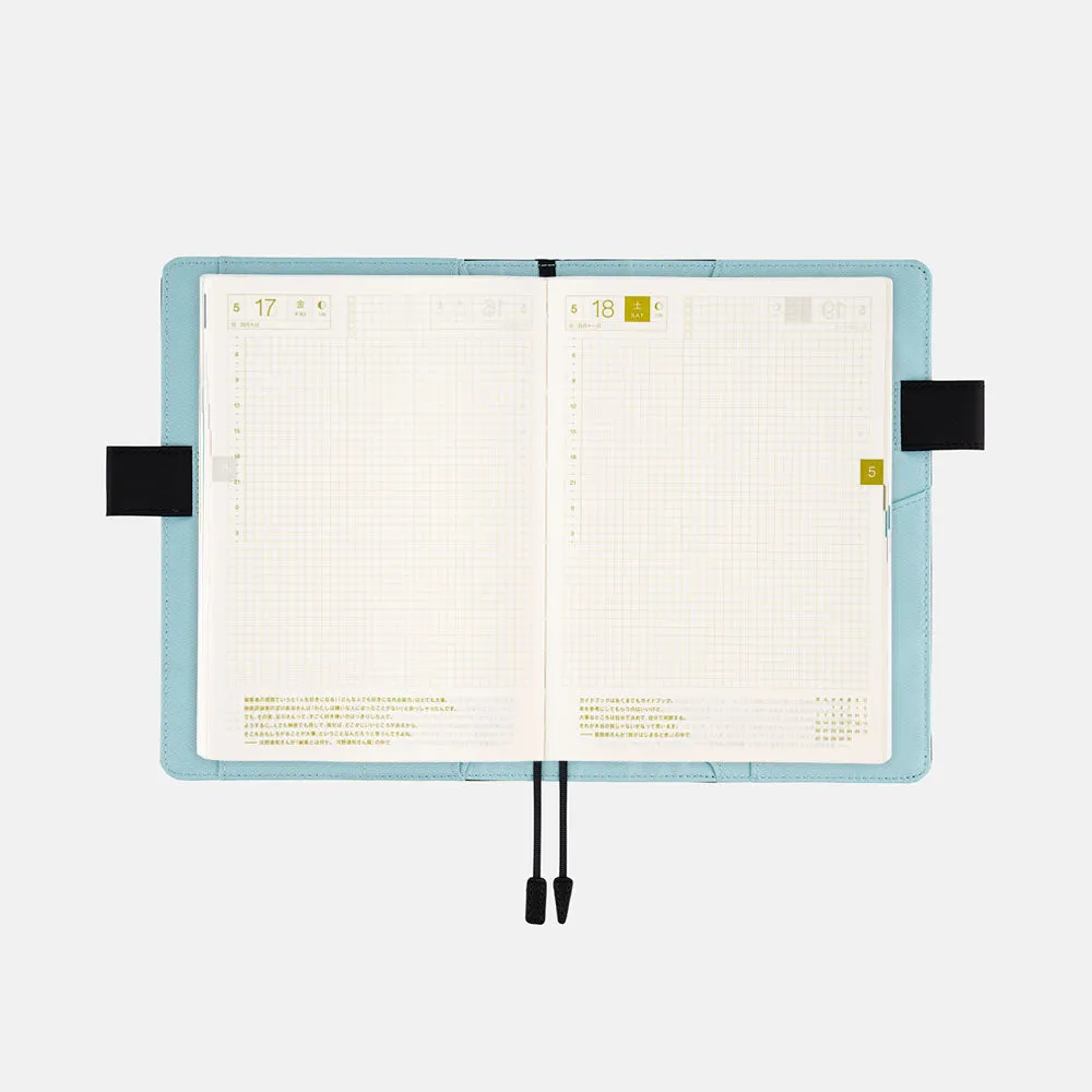 Hobonichi Techo Cover Cousin A5 - Colors: Black x Clear Blue