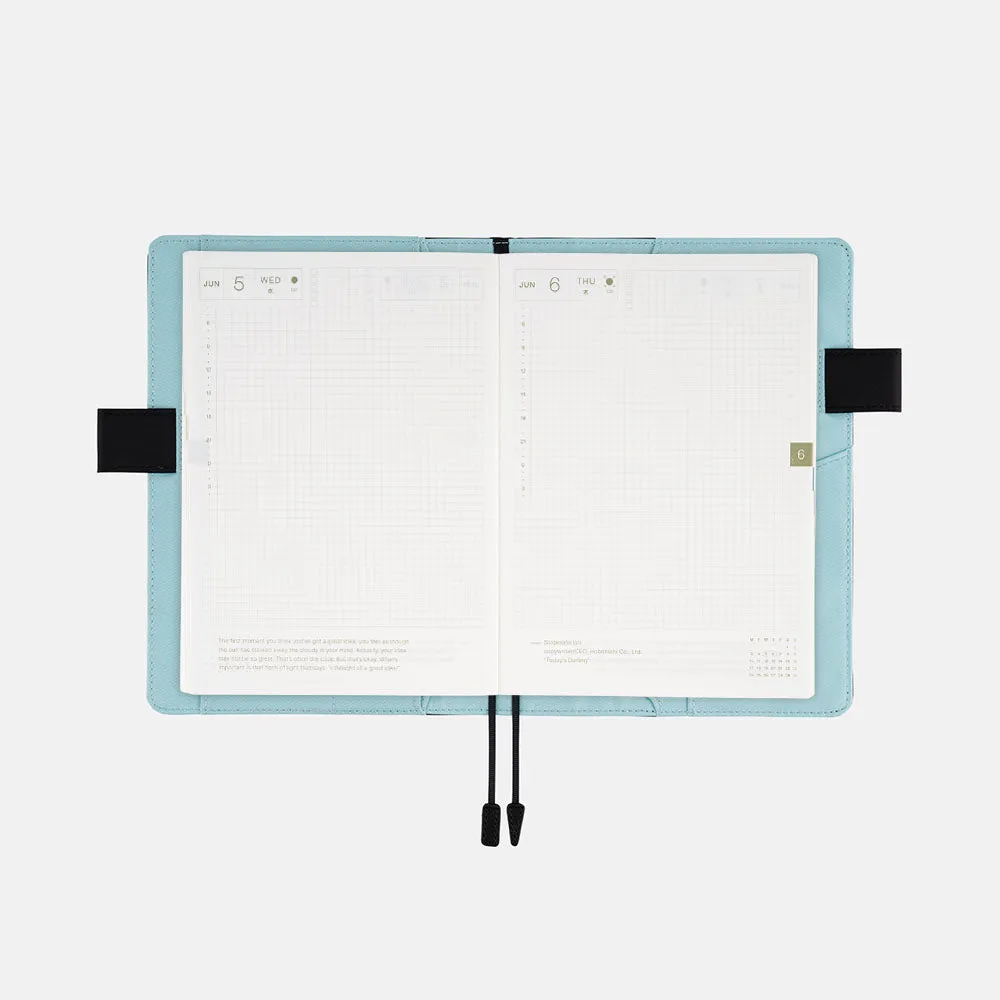 Hobonichi Techo Cover Cousin A5 - Colors: Black x Clear Blue