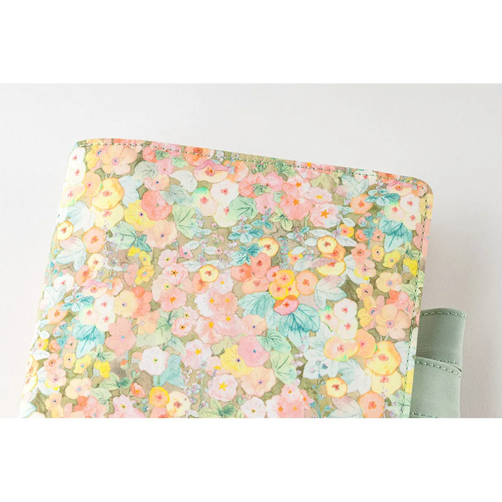 Hobonichi Techo Cover Cousin A5 - Liberty Fabrics Orange Hollyhocks