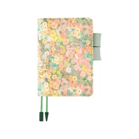 Hobonichi Techo Cover Original A6 - Liberty Fabrics Orange Hollyhocks