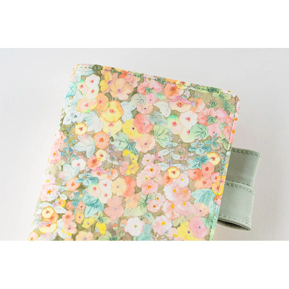 Hobonichi Techo Cover Original A6 - Liberty Fabrics Orange Hollyhocks
