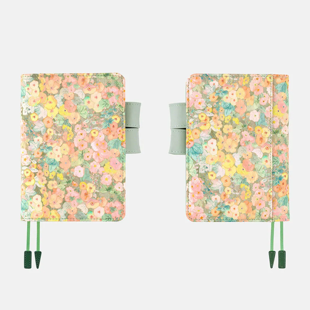 Hobonichi Techo Cover Original A6 - Liberty Fabrics Orange Hollyhocks