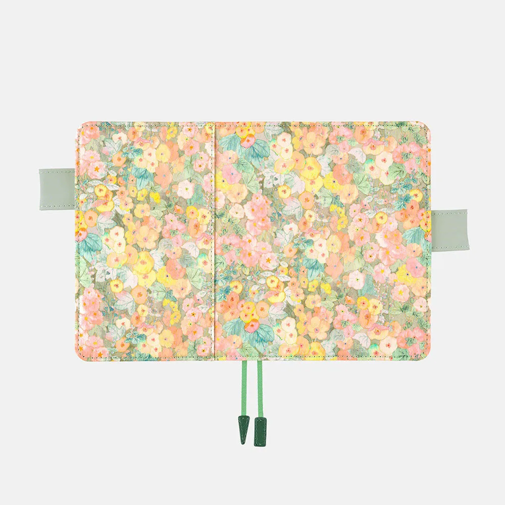 Hobonichi Techo Cover Original A6 - Liberty Fabrics Orange Hollyhocks