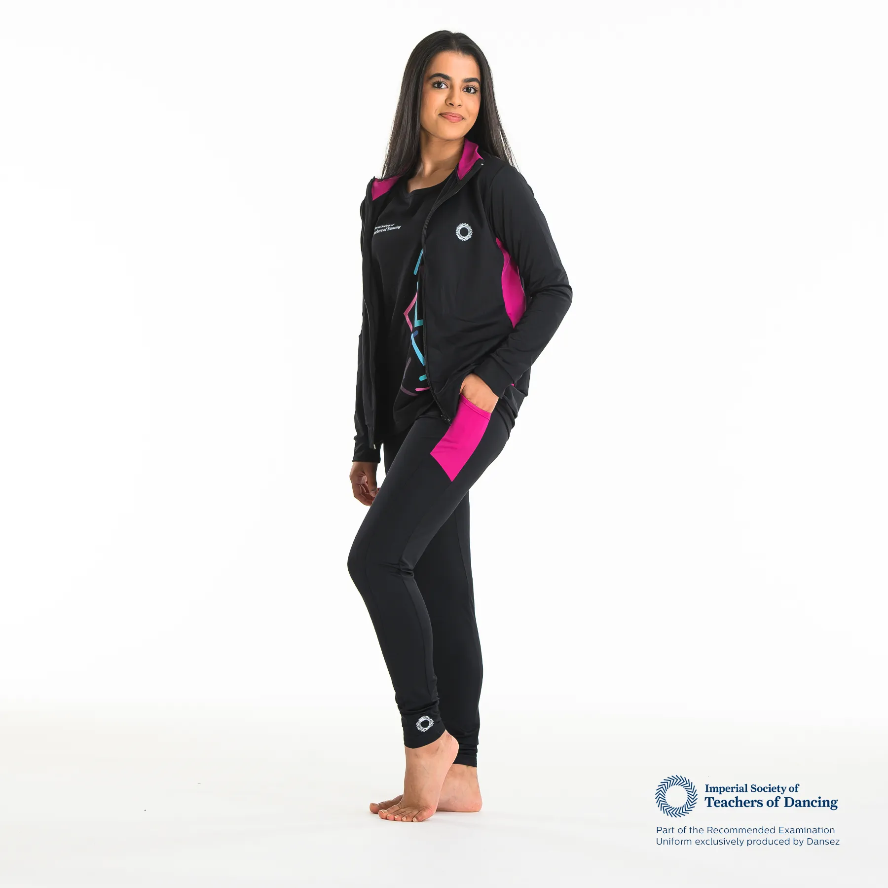 ISTD Unisex Panelled Jacket  - Black/Deep Pink (Teachers)
