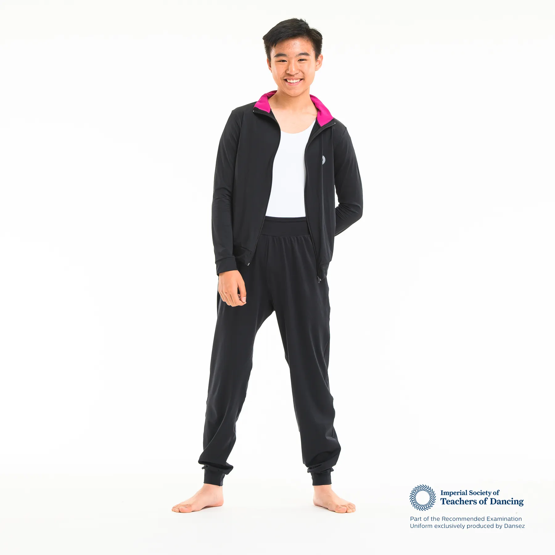 ISTD Unisex Panelled Jacket  - Black/Deep Pink (Teenage/Adult)
