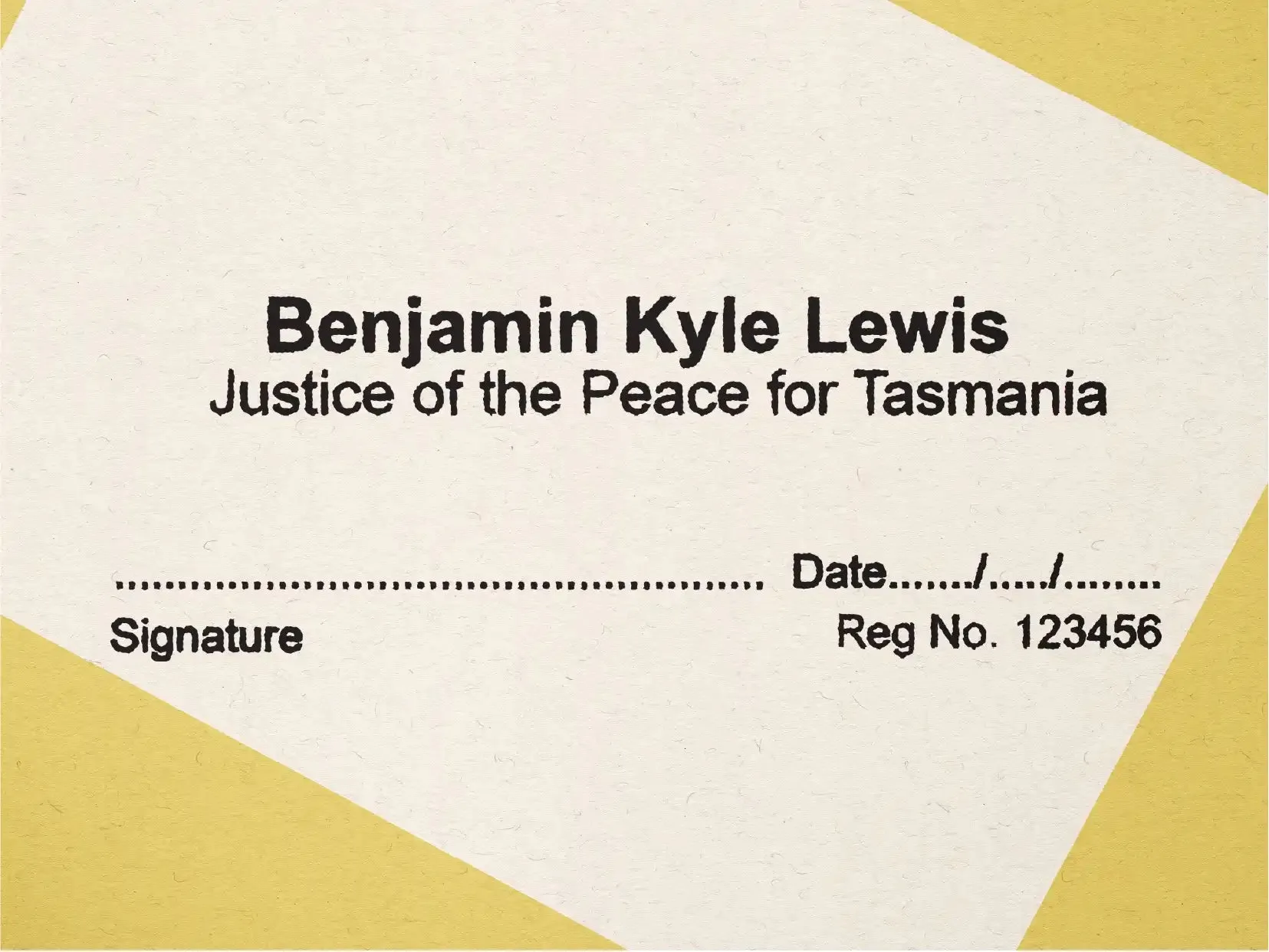 Justice Of The Peace Name Stamp Tasmania