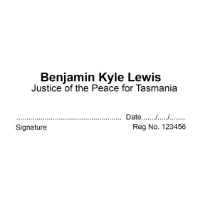 Justice Of The Peace Name Stamp Tasmania
