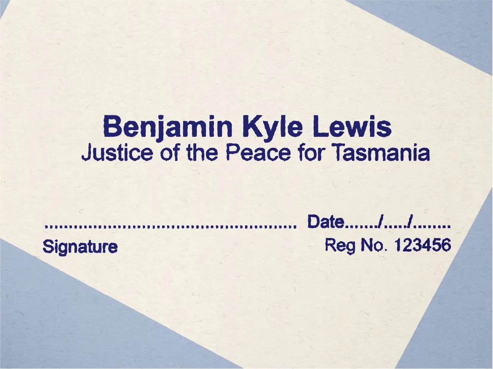 Justice Of The Peace Name Stamp Tasmania