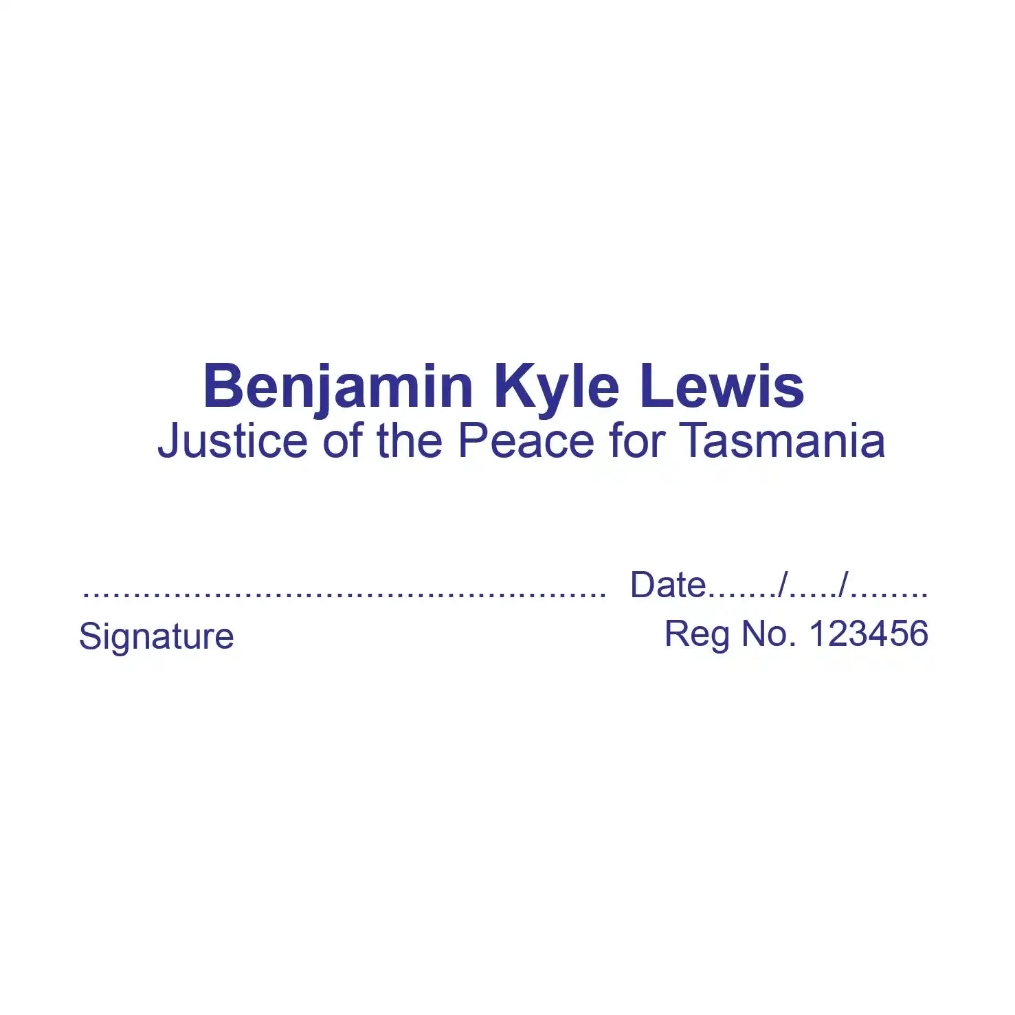 Justice Of The Peace Name Stamp Tasmania