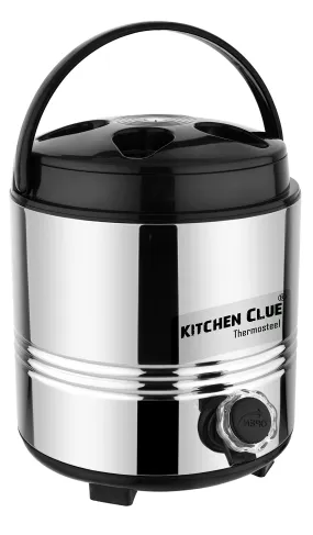 KITCHEN CLUE Stainless Steel PUF Insulated Water/Tea Containers for Kitchen I 5 Liter I Hot Tea Flask/Bottled Jug I Unbreakable & Highly Durable I Easy to Clean & Maintain (5 Liter)